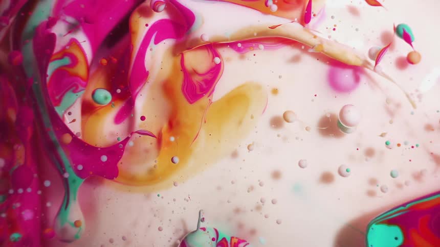 Colorful bright colors floating in abstract underwater motion