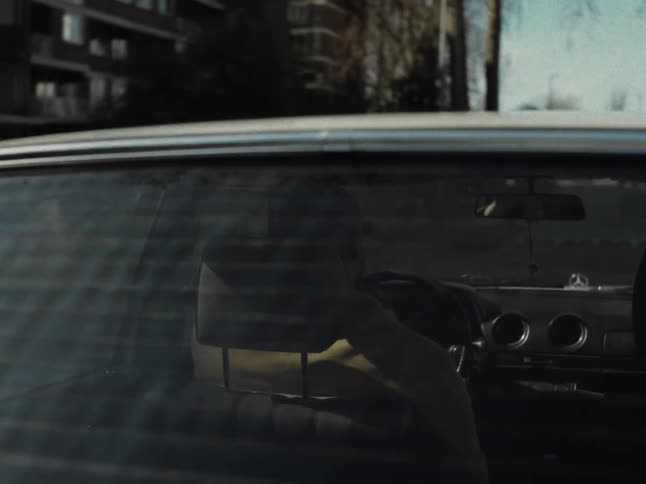 Car driving around town