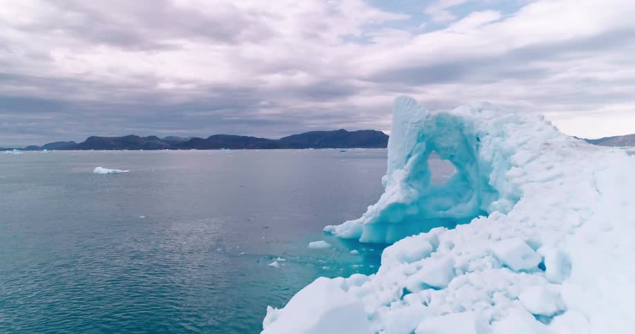 Glacier ice in the sea