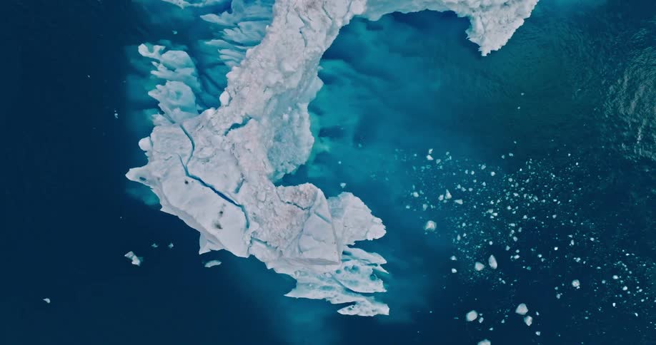 An iceberg floating in the arctic ocean