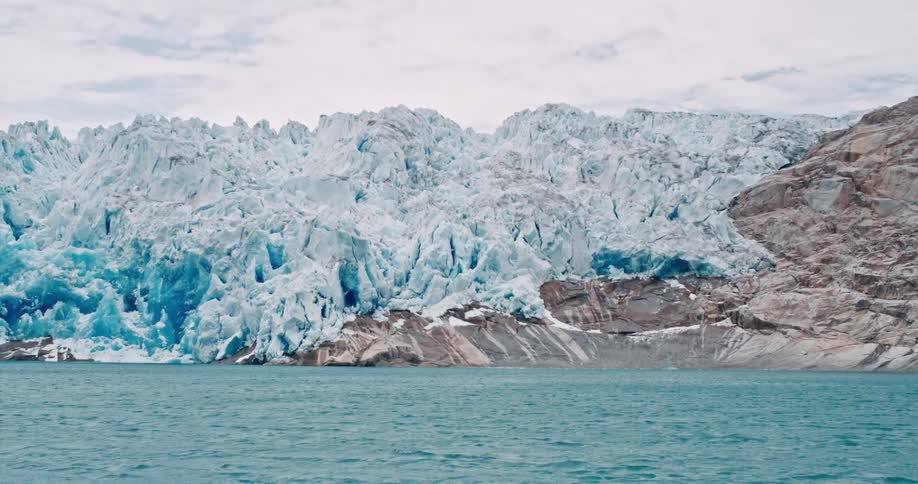A glacier by the sea in Greenland