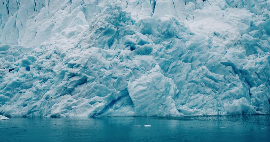 A large glacier in the ocean