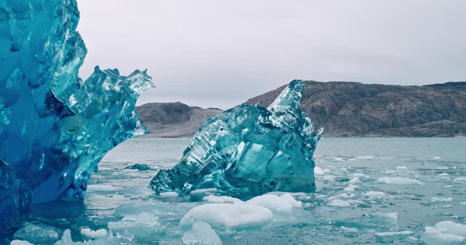 Blue iceberg in Greenland
