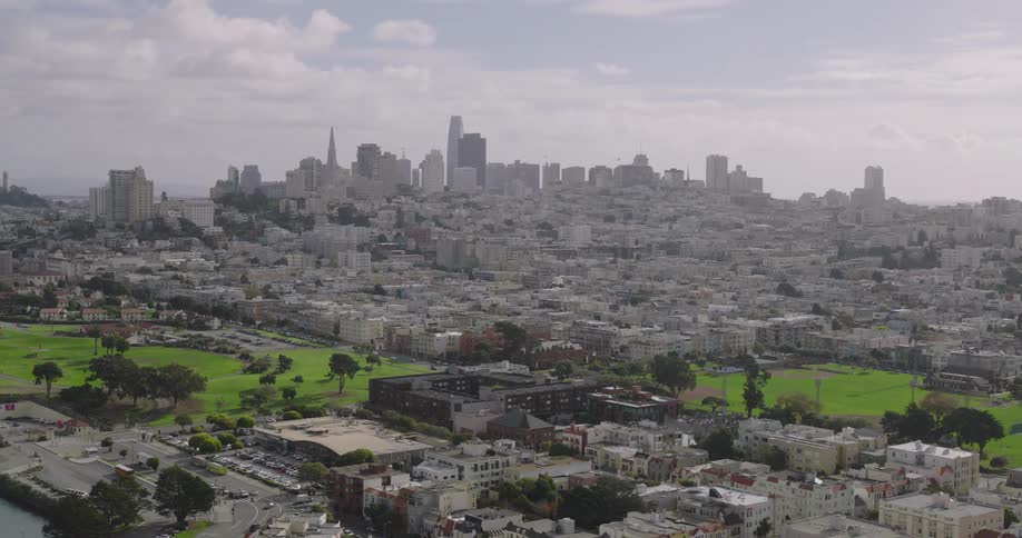 Aerial view of the skyline of san francisco