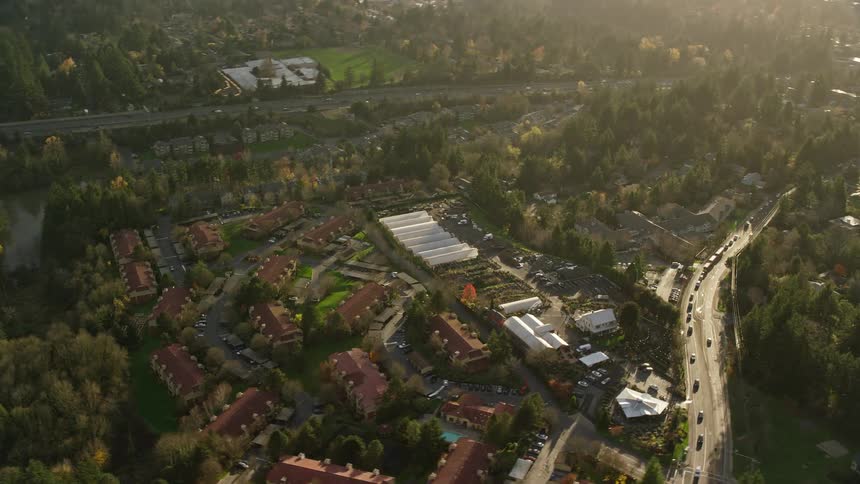 Traffic runs through the suburbs