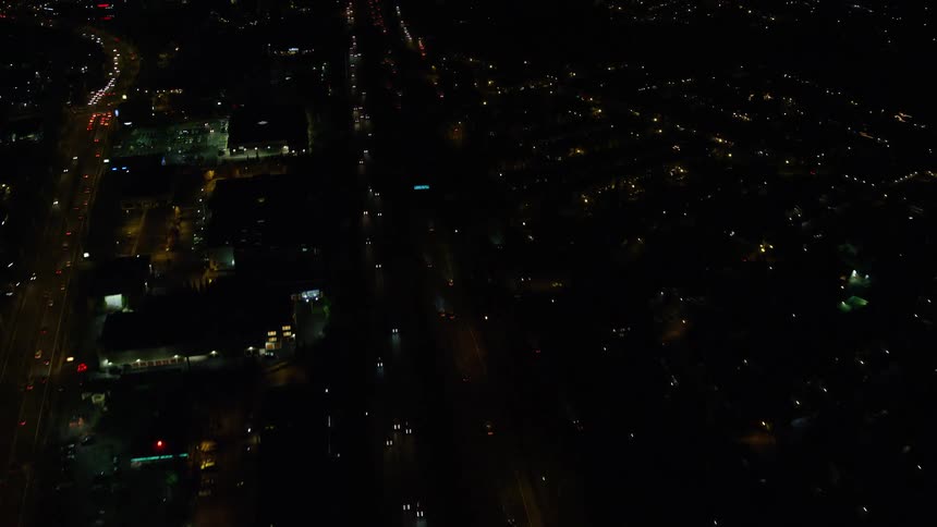 The city is lit up at night