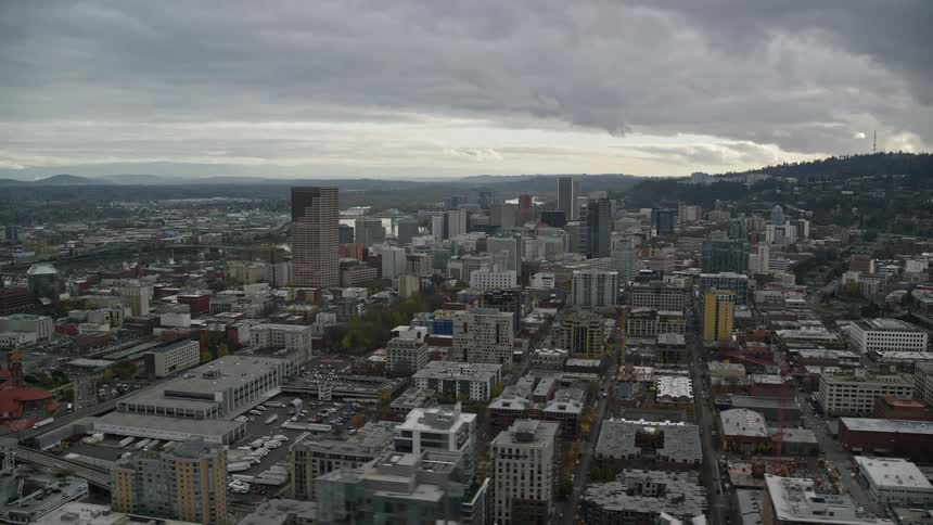A city view on a cloudy day