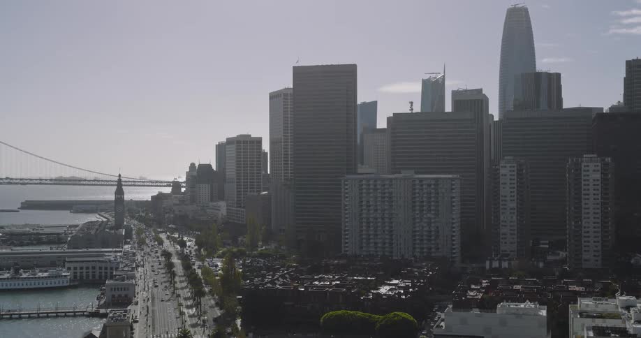 Aerial view of the skyline of san francisco
