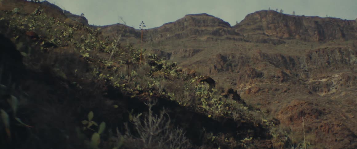 Panorama of a mountain range with cliffs