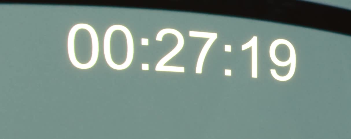 A timer counting down seconds