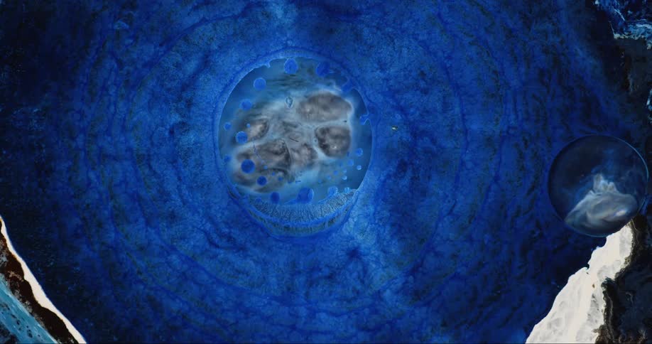 Abstract fluid art of flowing ink