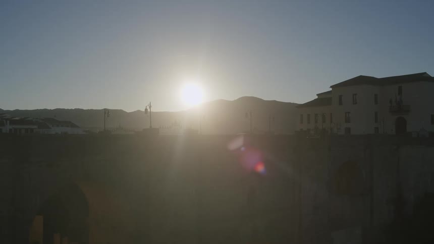 Sunset over a small town