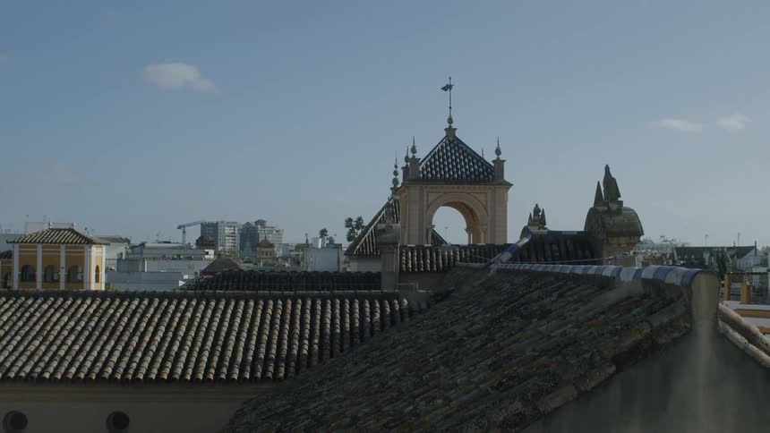 The building has a tile roof