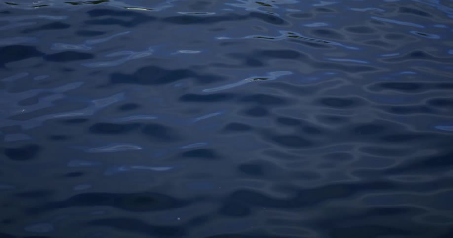 Light reflects on the water as it ripples and waves