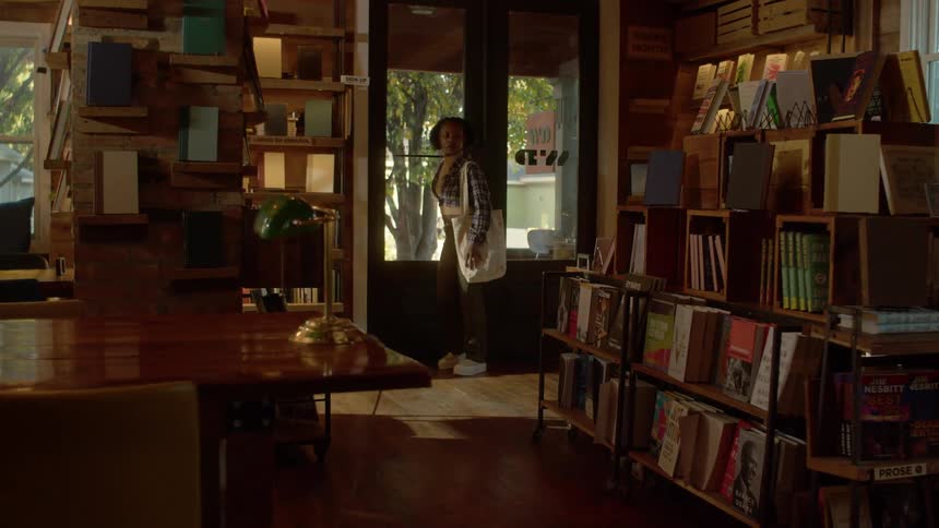 Customer enters a small bookstore in town