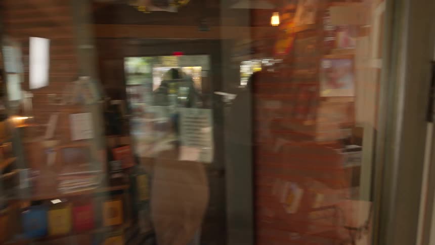 Customer enters a coffee shop