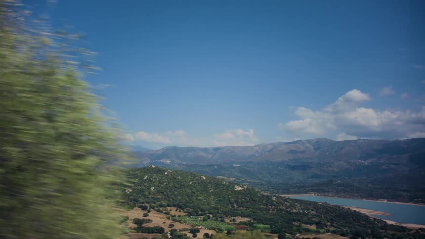 A clip of a green spacious mountainous land