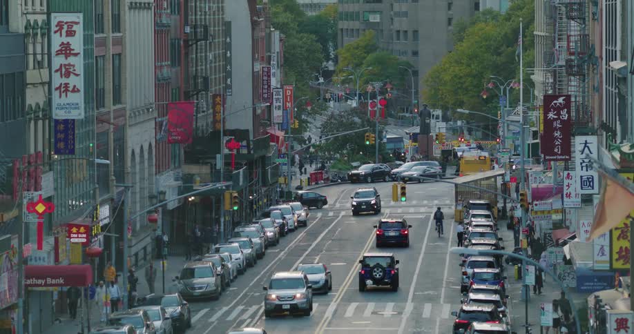 Traffic runs through the city