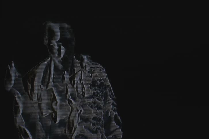 Man dancing with a distorted vhs effect