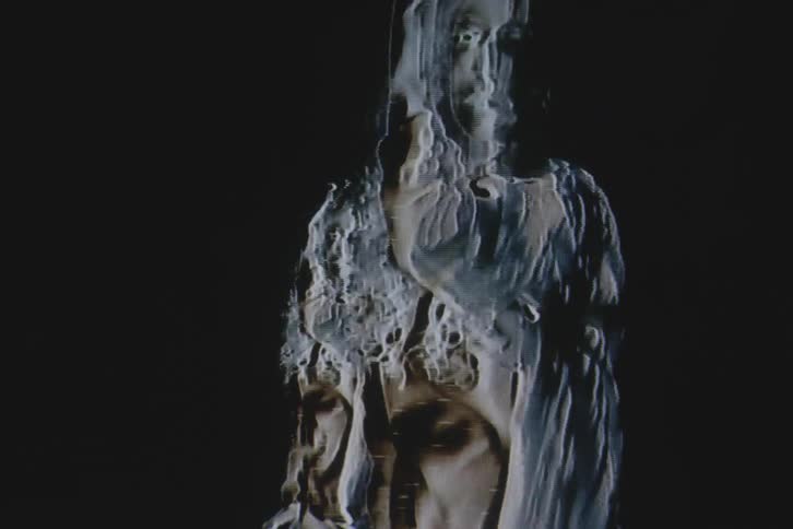 A distorted video shows a woman performing a unique dance