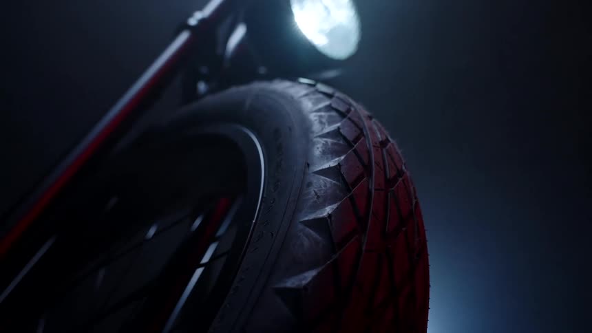Close up of a motorcycle wheel