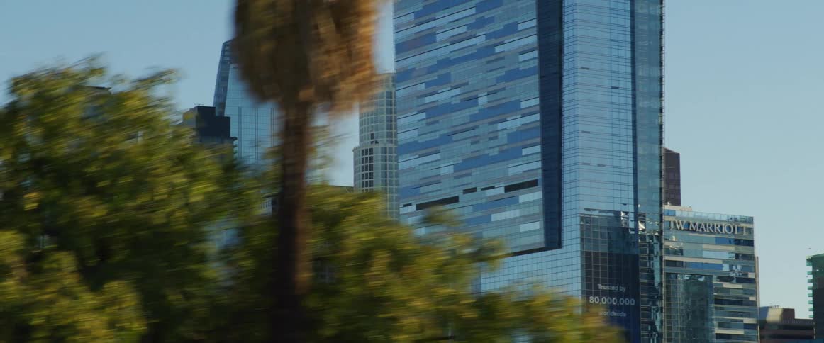 Glass skyscrapers in urban cities during the day