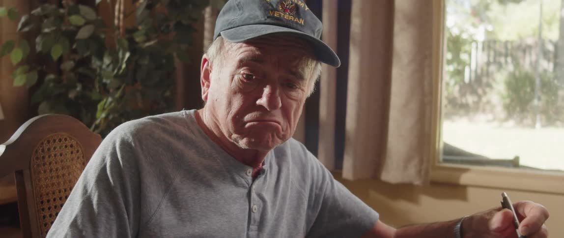 Elderly man working from home