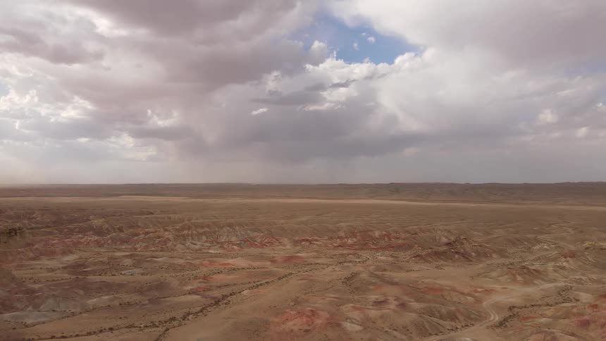The land landscape is flat