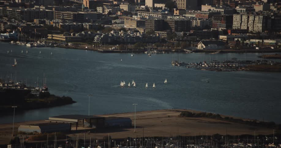 Sailboats on the Oakland-Alameda Estuary