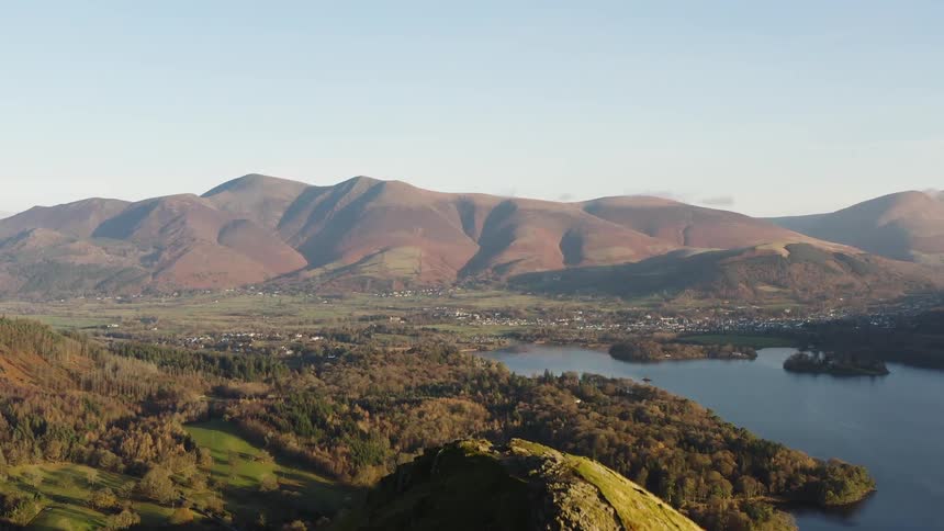 An aerial clip of a mountainous land