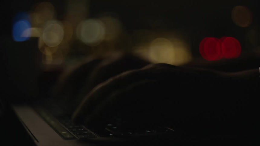 A clip of a person typing