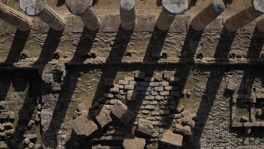 A top view of some ruins