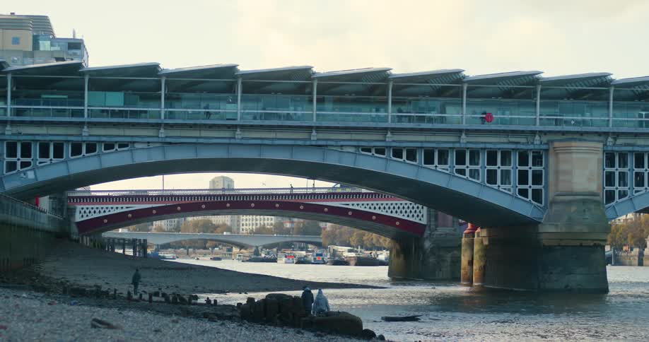 Blackfriars and Waterloo Bridge over Thames