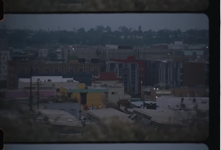 View of an urban city with small buildings and houses