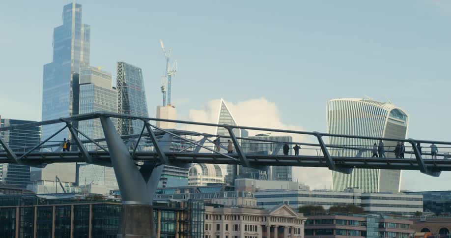 Millenium Bridge and City of London