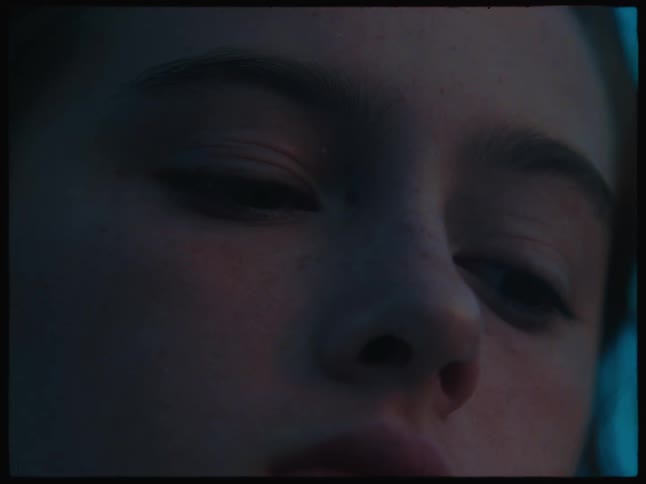 A females face very close up