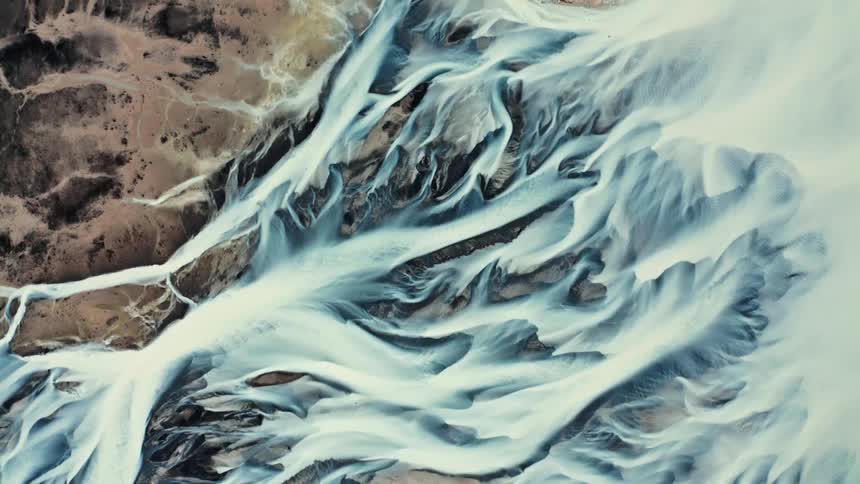 Aerial view of blue rivers