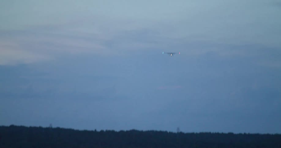 A plane takes off from the runway