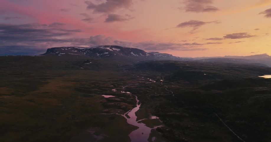 A stream runs through the landscape