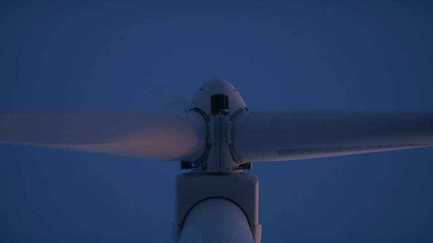 A modern windmills blades rotating