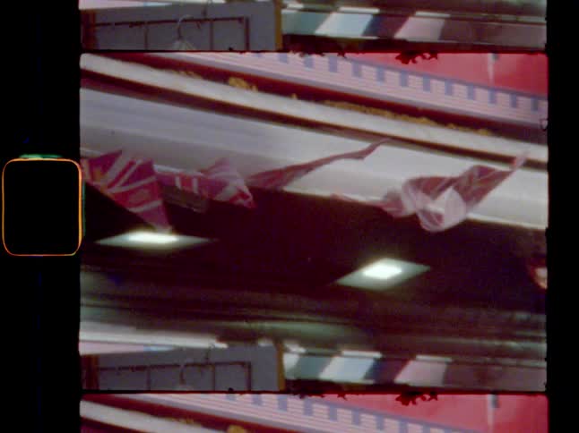 Small British flags waving in the wind