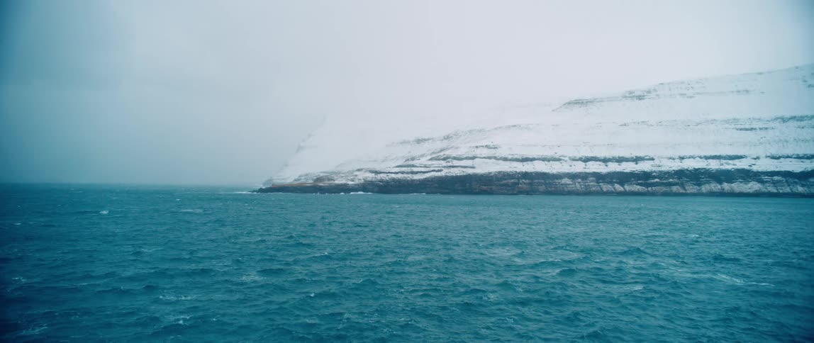 A glacier over the sea