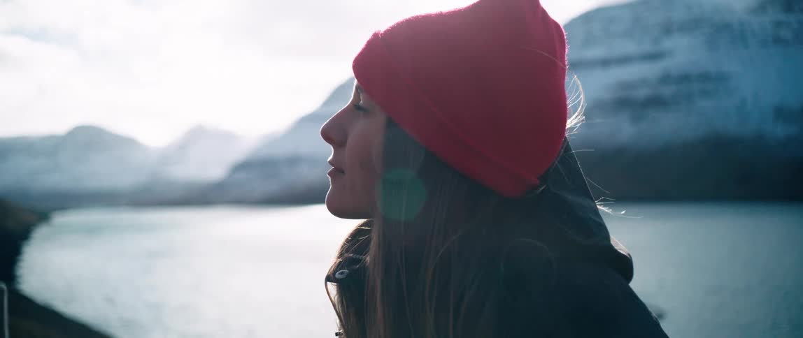 A woman standing outdoors in the arctic