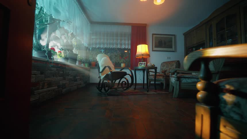 Interior design room of a rustic room with armchairs and lights