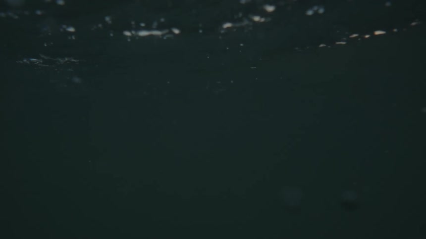 View of slowmotion waves with tranquil bubbles within the sea