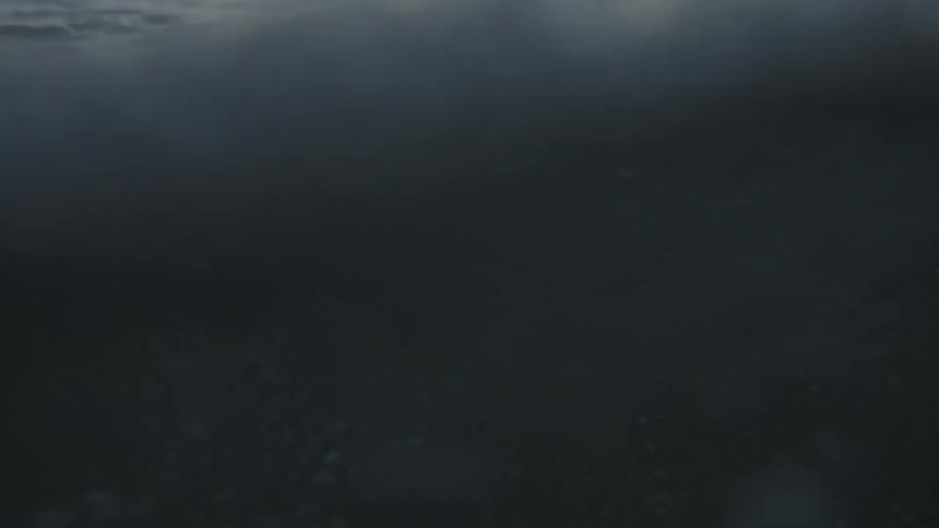 Closeup of the sea moving in slow motion