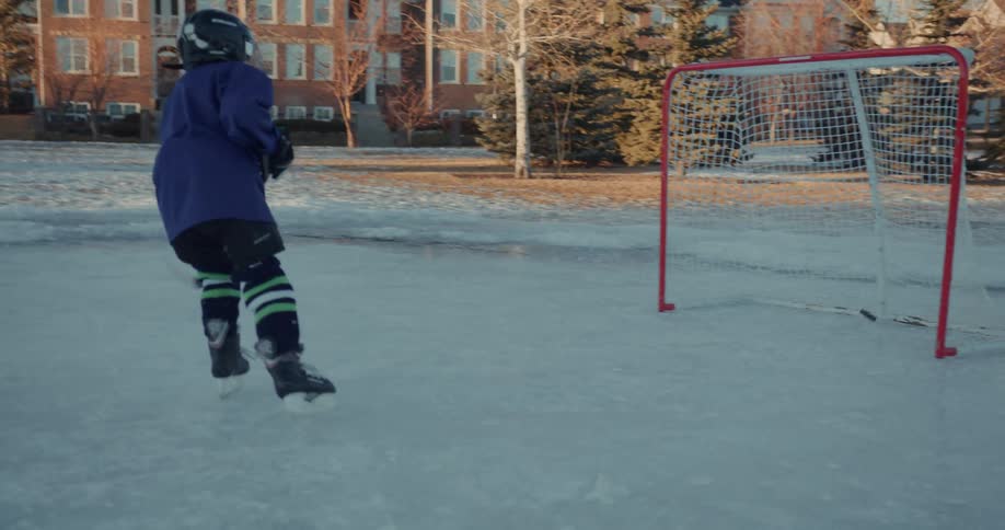 A clip of a person playing hockey