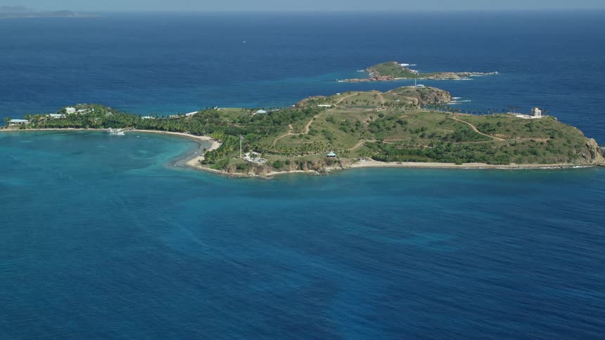 An aerial clip of an island