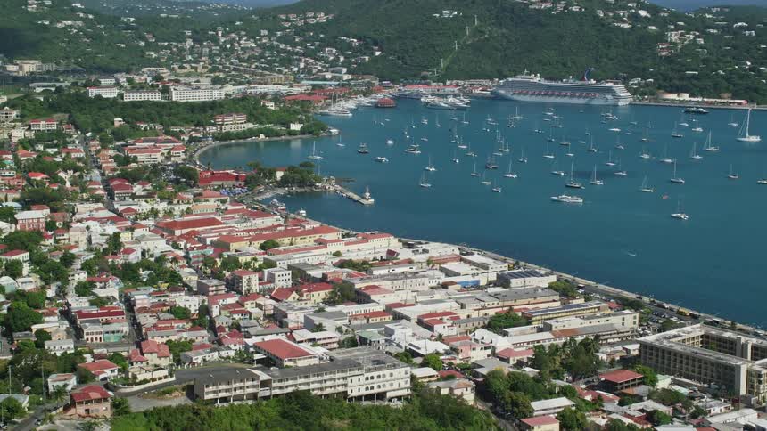 A town is on the shore