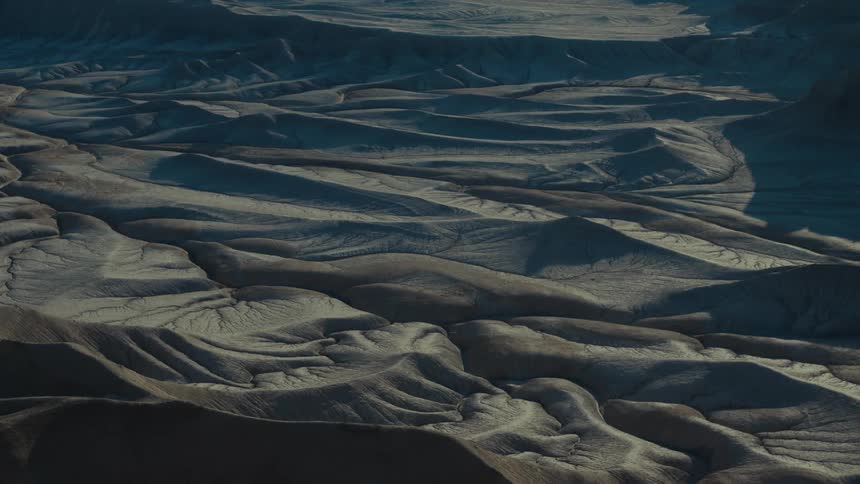 Panorama of a rocky and geological terrain amidst canyons